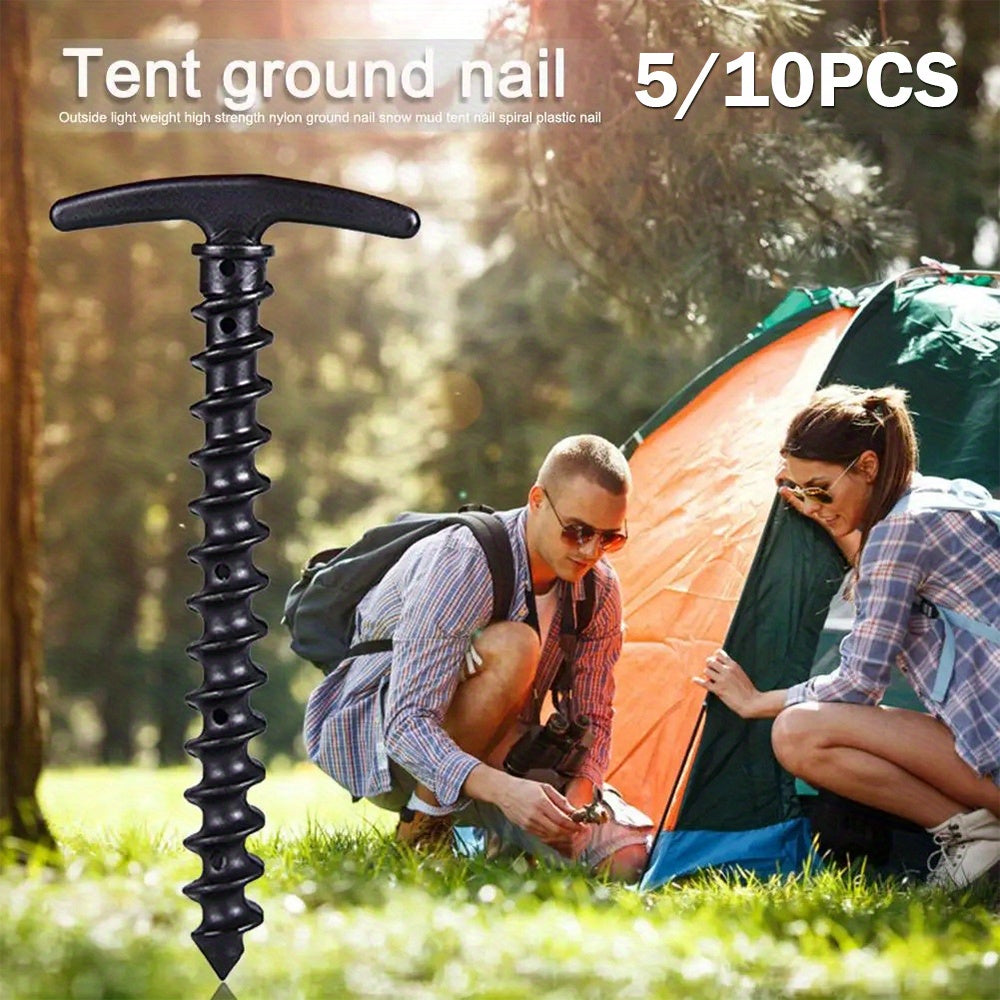 10pcs Camping Tent Ground Nails Screw Stakes for Hiking