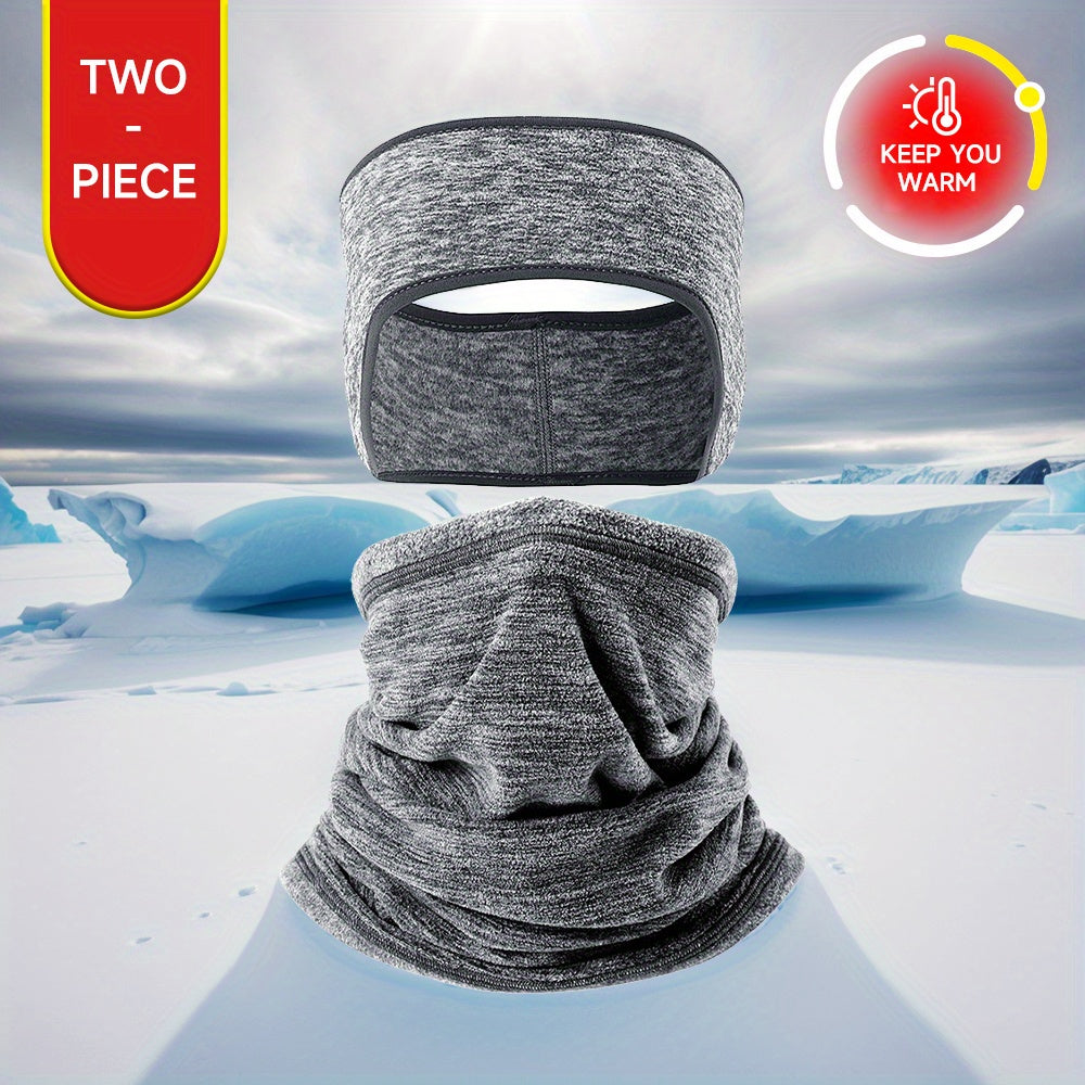 2 Pack Winter Ear Warmer Headband & Neck Warmers Set for Cycling Skiing