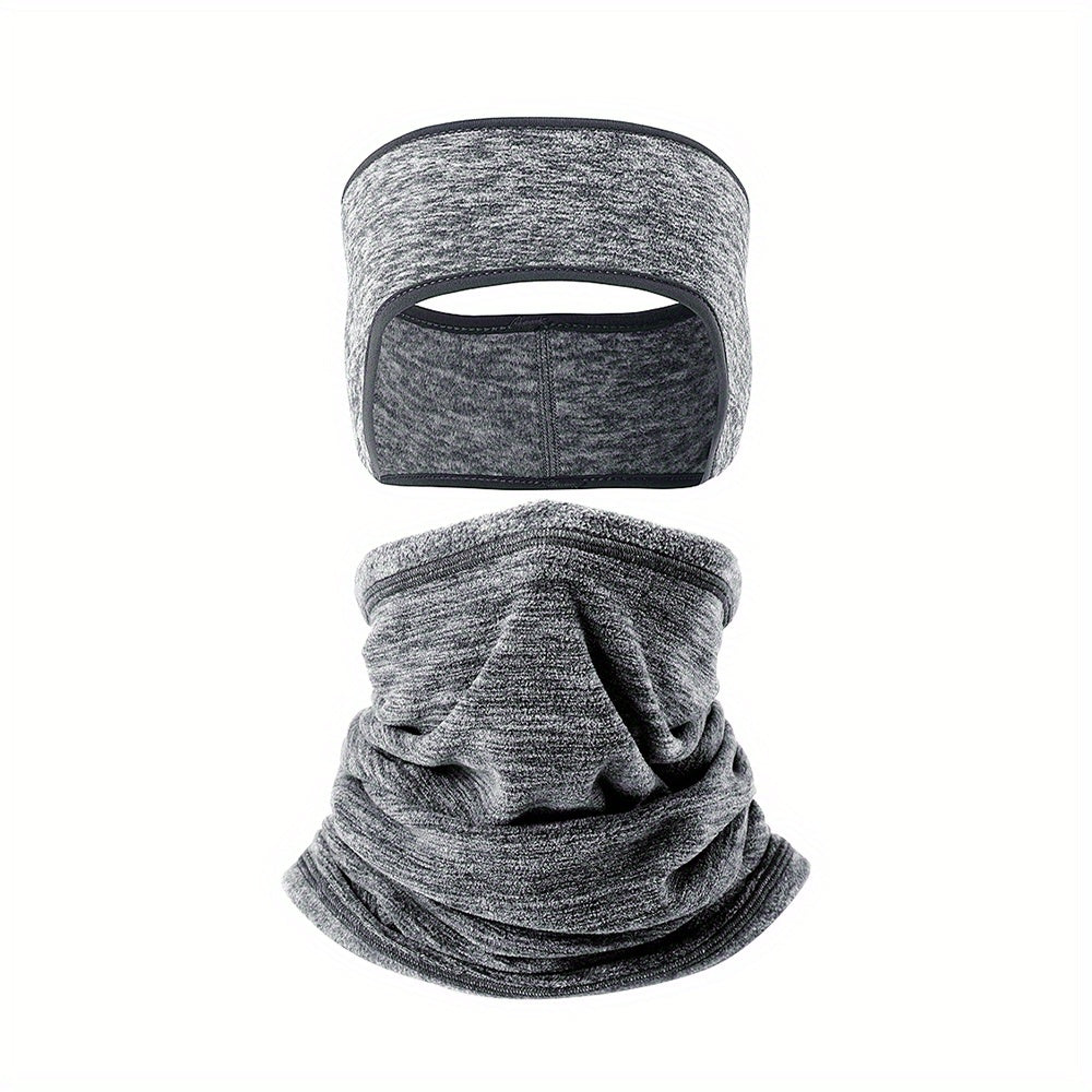 2 Pack Winter Ear Warmer Headband & Neck Warmers Set for Cycling Skiing