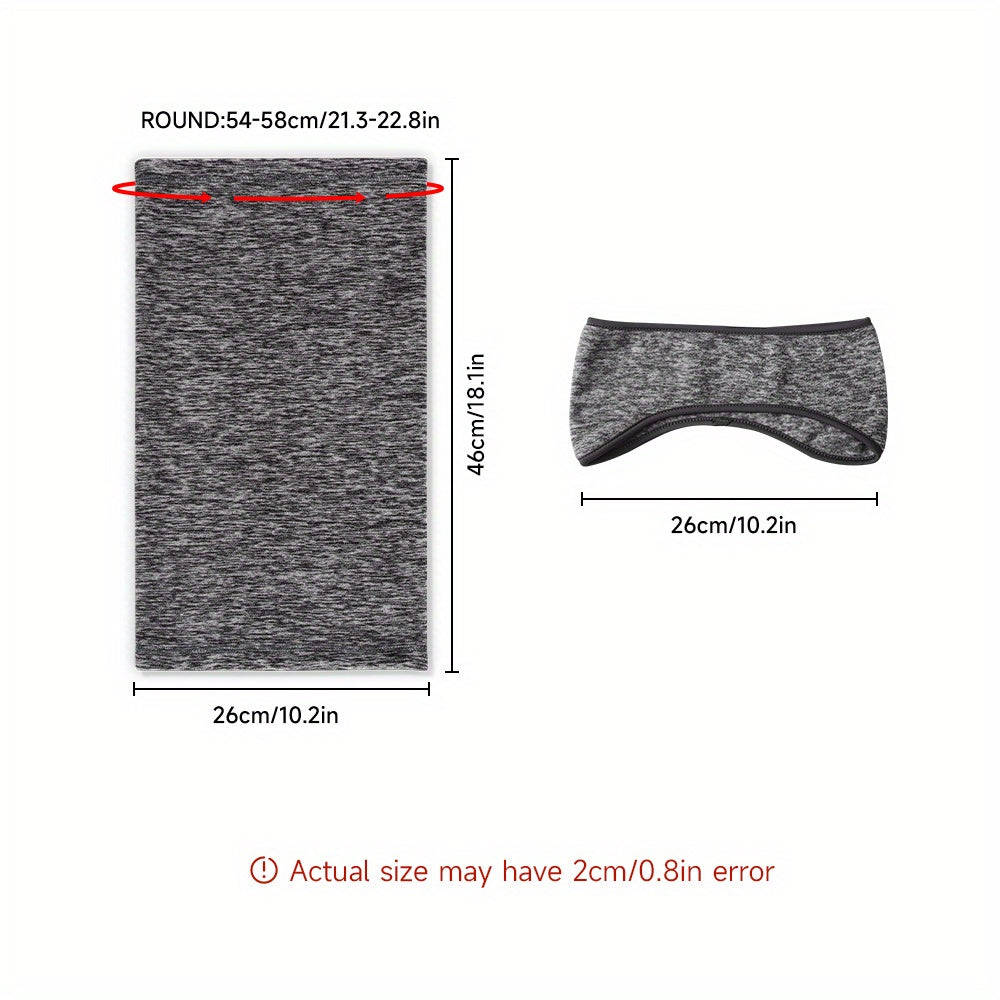 2 Pack Winter Ear Warmer Headband & Neck Warmers Set for Cycling Skiing