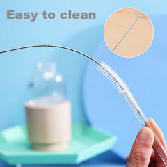 8pcs Replacement Straws with Cleaning Brush - Reusable Cup Accessories