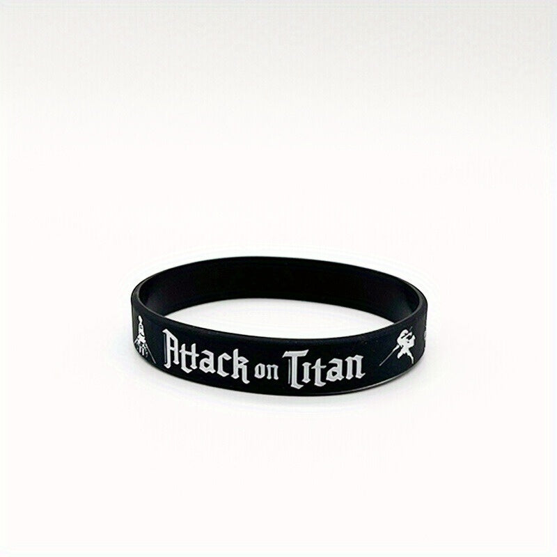 6 Pcs Attack Giant Silicone Bracelet Sports Wrist Band 20x1.22 Cm