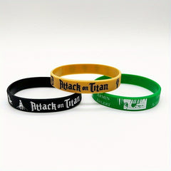 6 Pcs Attack Giant Silicone Bracelet Sports Wrist Band 20x1.22 Cm