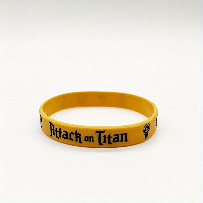 6 Pcs Attack Giant Silicone Bracelet Sports Wrist Band 20x1.22 Cm