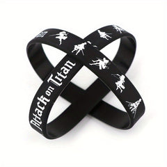 6 Pcs Attack Giant Silicone Bracelet Sports Wrist Band 20x1.22 Cm