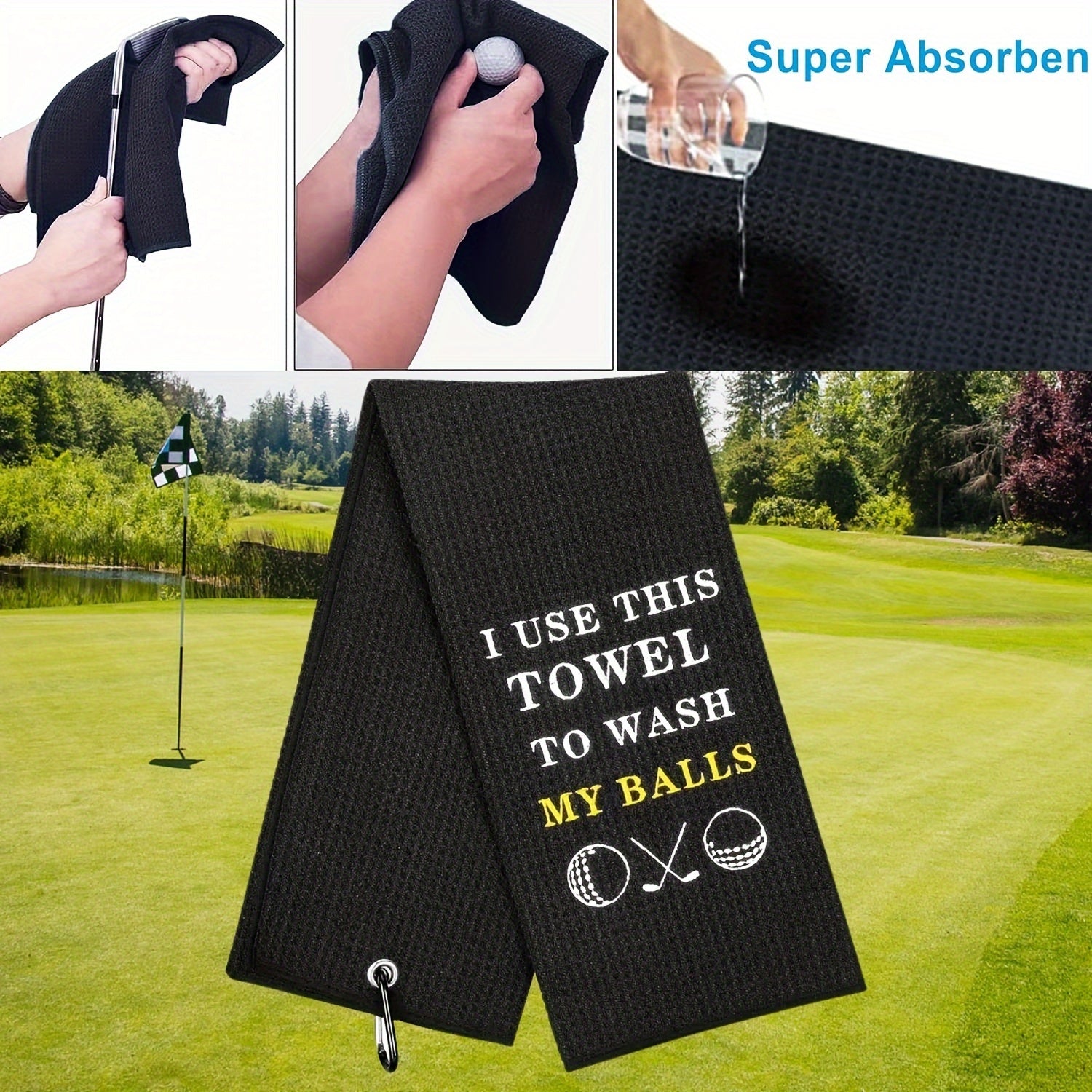 Funny Golf Towel with Clip for Women