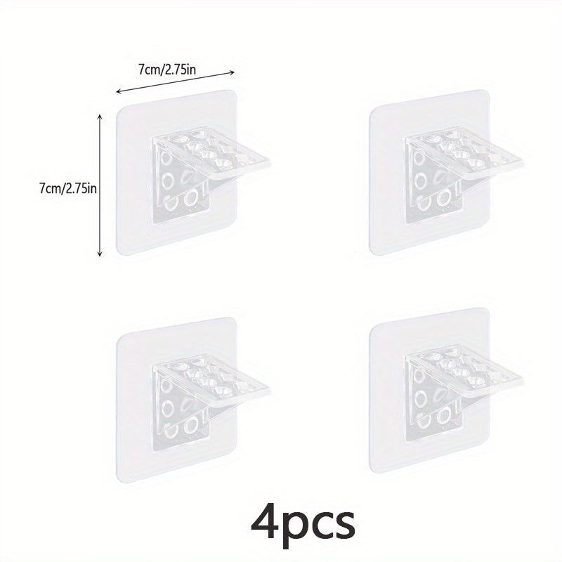 4pcs Self Adhesive Shelf Support Pegs Closet Cabinet Clips