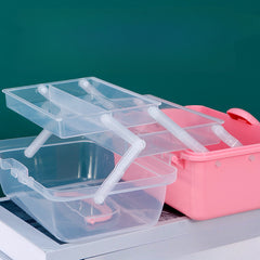 Three-Layer Folding Medicine Box Portable Storage Case
