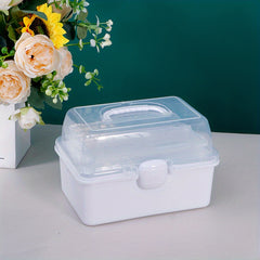 Three-Layer Folding Medicine Box Portable Storage Case