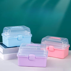 Three-Layer Folding Medicine Box Portable Storage Case
