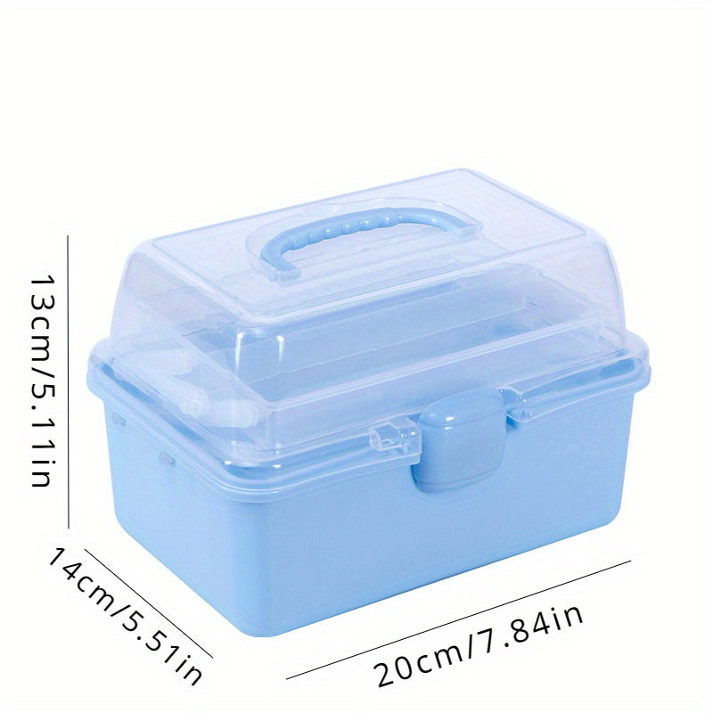 Three-Layer Folding Medicine Box Portable Storage Case