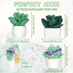 9pcs Succulent Pot Resin Wall Decoration