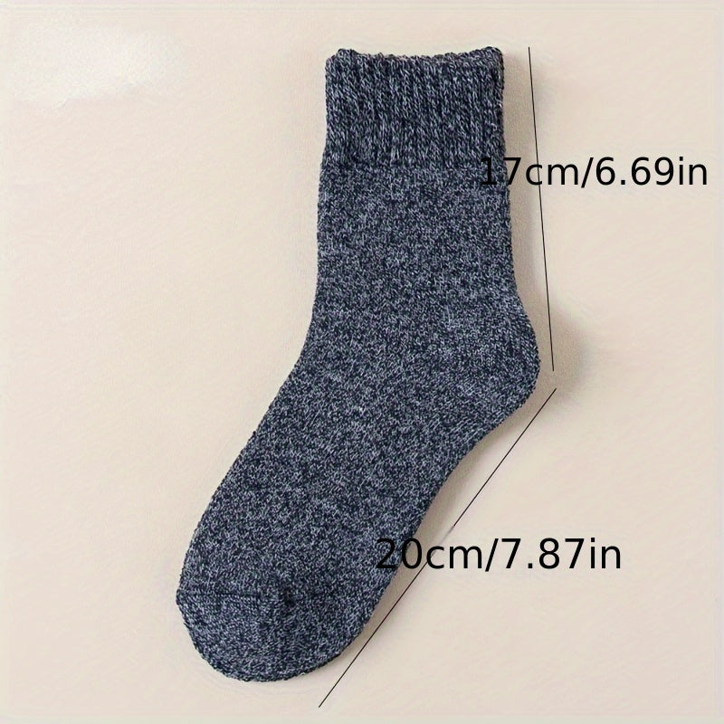 Men's Thermal Solid Socks for Winter & Autumn