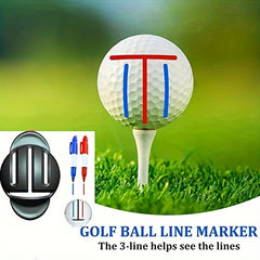 12PCS Golf Ball Marking Alignment Kit - Three Track Plastic Design