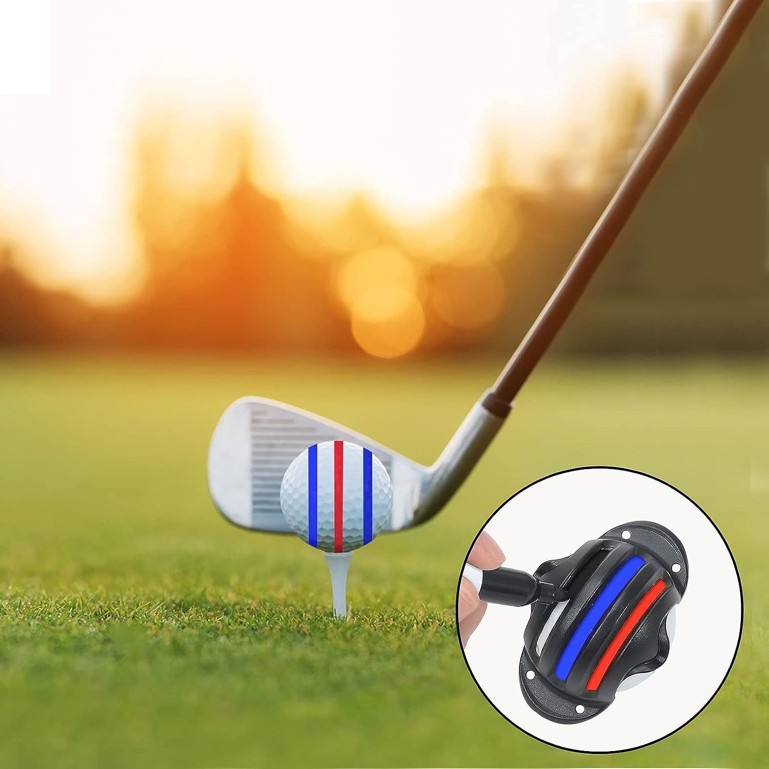 12PCS Golf Ball Marking Alignment Kit - Three Track Plastic Design