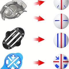 12PCS Golf Ball Marking Alignment Kit - Three Track Plastic Design