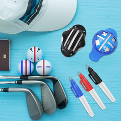12PCS Golf Ball Marking Alignment Kit - Three Track Plastic Design