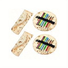 Makeup Holder Pencil Roll Up Case Pancake Pen Case Stationery Bag