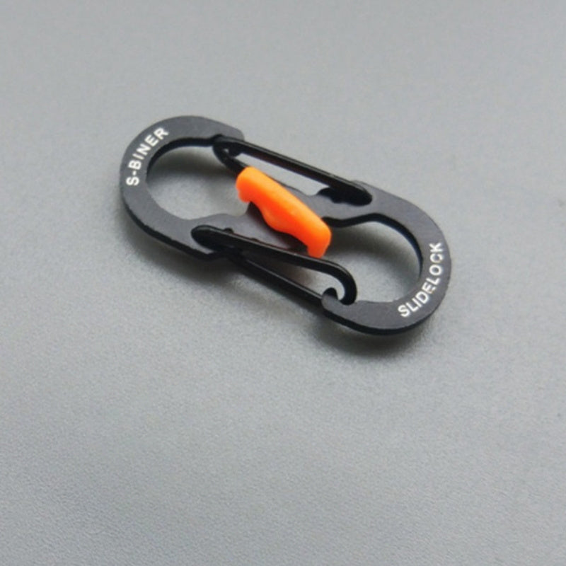 Small Stainless Steel Lock Buckle S-shaped Metal Keychain For Camping
