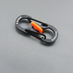 Small Stainless Steel Lock Buckle S-shaped Metal Keychain For Camping
