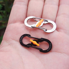 Small Stainless Steel Lock Buckle S-shaped Metal Keychain For Camping