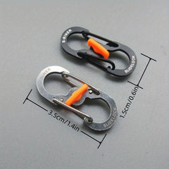 Small Stainless Steel Lock Buckle S-shaped Metal Keychain For Camping