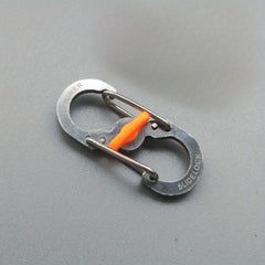 Small Stainless Steel Lock Buckle S-shaped Metal Keychain For Camping