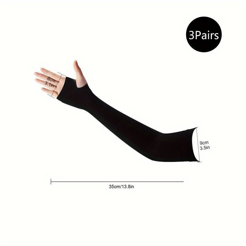 3 Pairs UV Protection Cooling Arm Sleeves For Men And Women