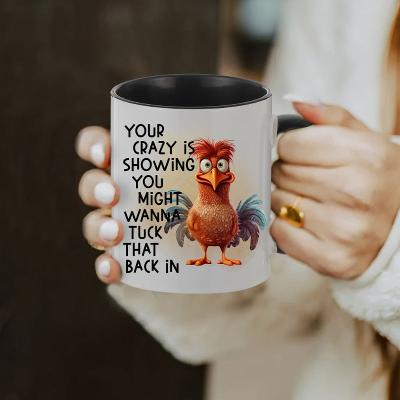 1pc 11oz Chicken Pattern Ceramic Cup Creative Cartoon Coffee Cup