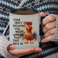 1pc 11oz Chicken Pattern Ceramic Cup Creative Cartoon Coffee Cup