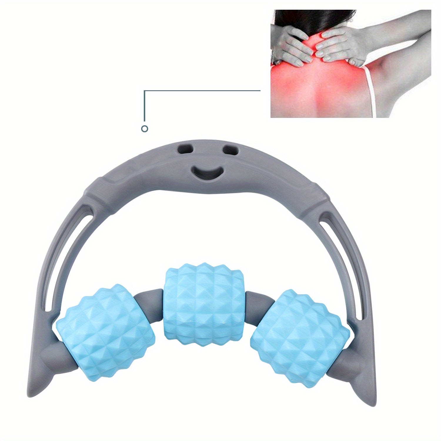 3-Wheel Handheld Massage Roller for Calf Muscle Relaxation