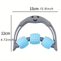 3-Wheel Handheld Massage Roller for Calf Muscle Relaxation