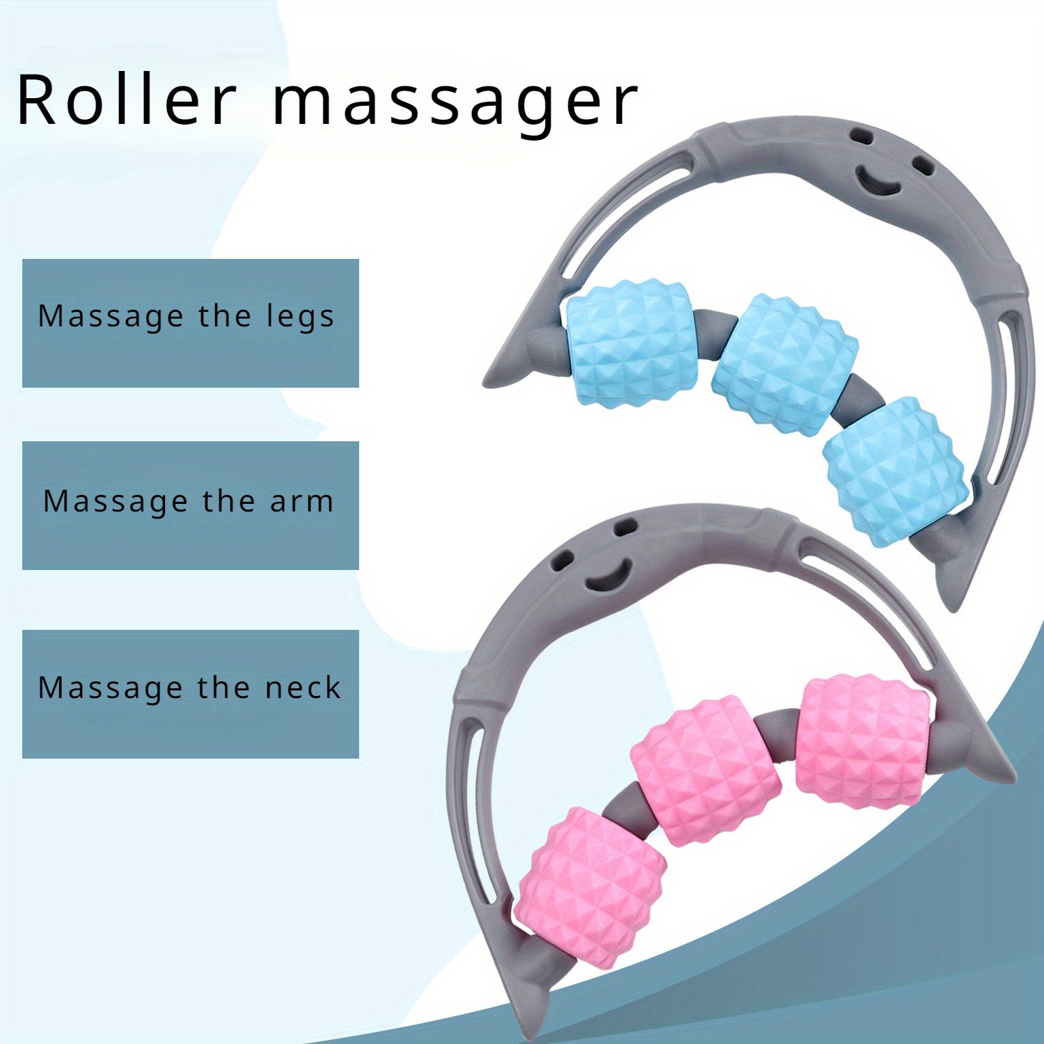 3-Wheel Handheld Massage Roller for Calf Muscle Relaxation