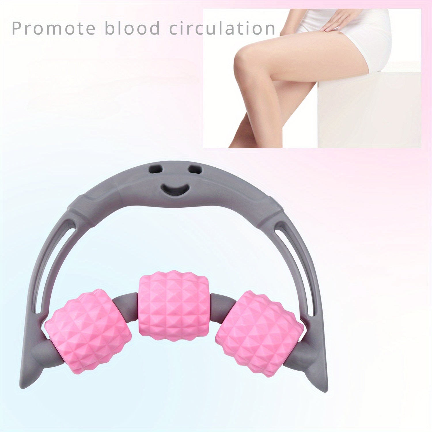 3-Wheel Handheld Massage Roller for Calf Muscle Relaxation