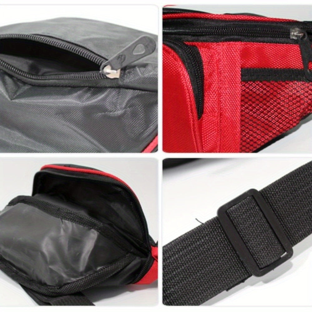 First Aid Fanny Pack Medical Storage Red Travel Rescue Waist Bag