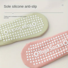 2 Pairs Non Slip Pilates Socks with Silicone Dots - Indoor Fitness Training