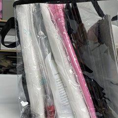 Transparent PVC Book Storage Bag Large Capacity Plastic Bookshelf Storage