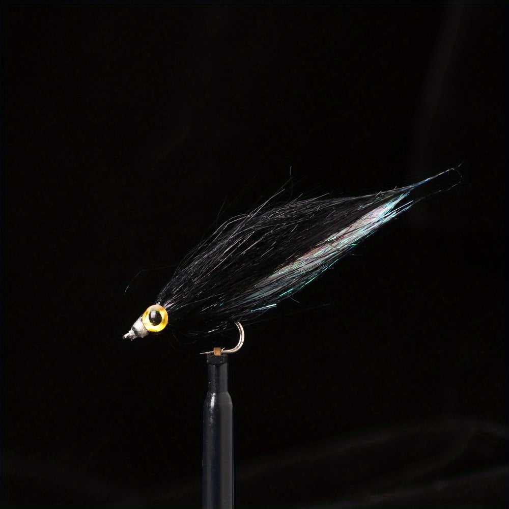 12pcs Mixed Colors Bionic Fly Hand Tied Hair Hook for Bass Fishing Tackle