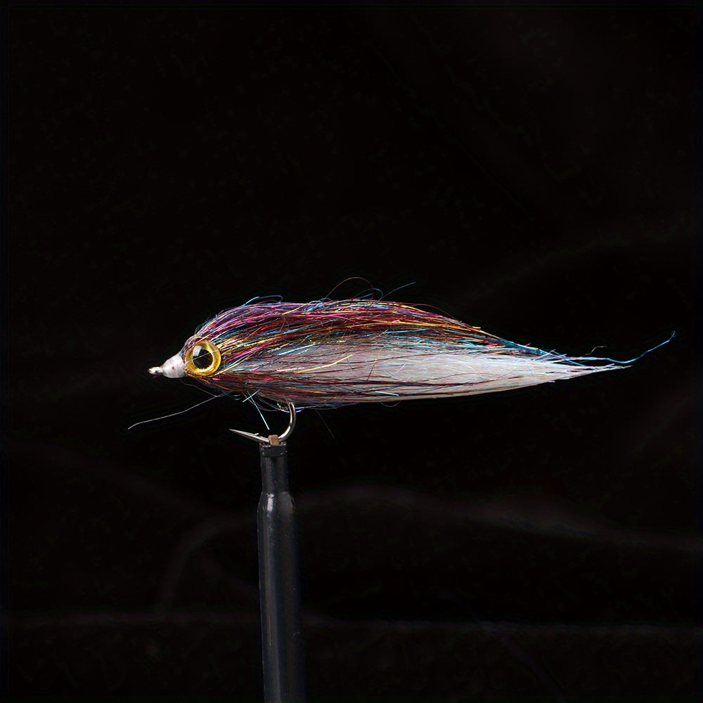 12pcs Mixed Colors Bionic Fly Hand Tied Hair Hook for Bass Fishing Tackle