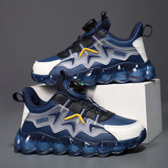 Boy's Breathable Sneakers with Rotating Buckle Air Cushion Shoes
