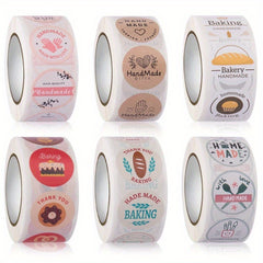500 Cake Bread Baking Shop Decoration Sealing Stickers