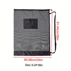 Adjustable Mesh Sports Bag with Shoulder Strap for Tennis Soccer Football Volley