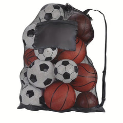 Adjustable Mesh Sports Bag with Shoulder Strap for Tennis Soccer Football Volley