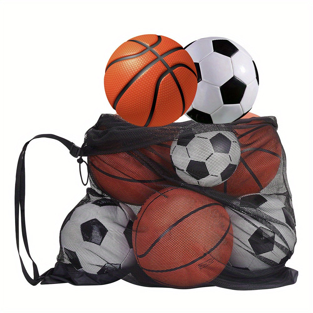 Adjustable Mesh Sports Bag with Shoulder Strap for Tennis Soccer Football Volley