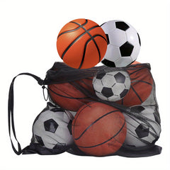 Adjustable Mesh Sports Bag with Shoulder Strap for Tennis Soccer Football Volley