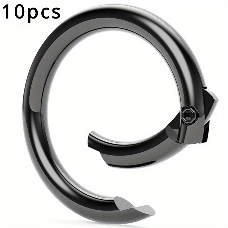 10pcs Stainless Steel Round Clip Buckle O Ring Buckle DIY Bag Purse Accessories