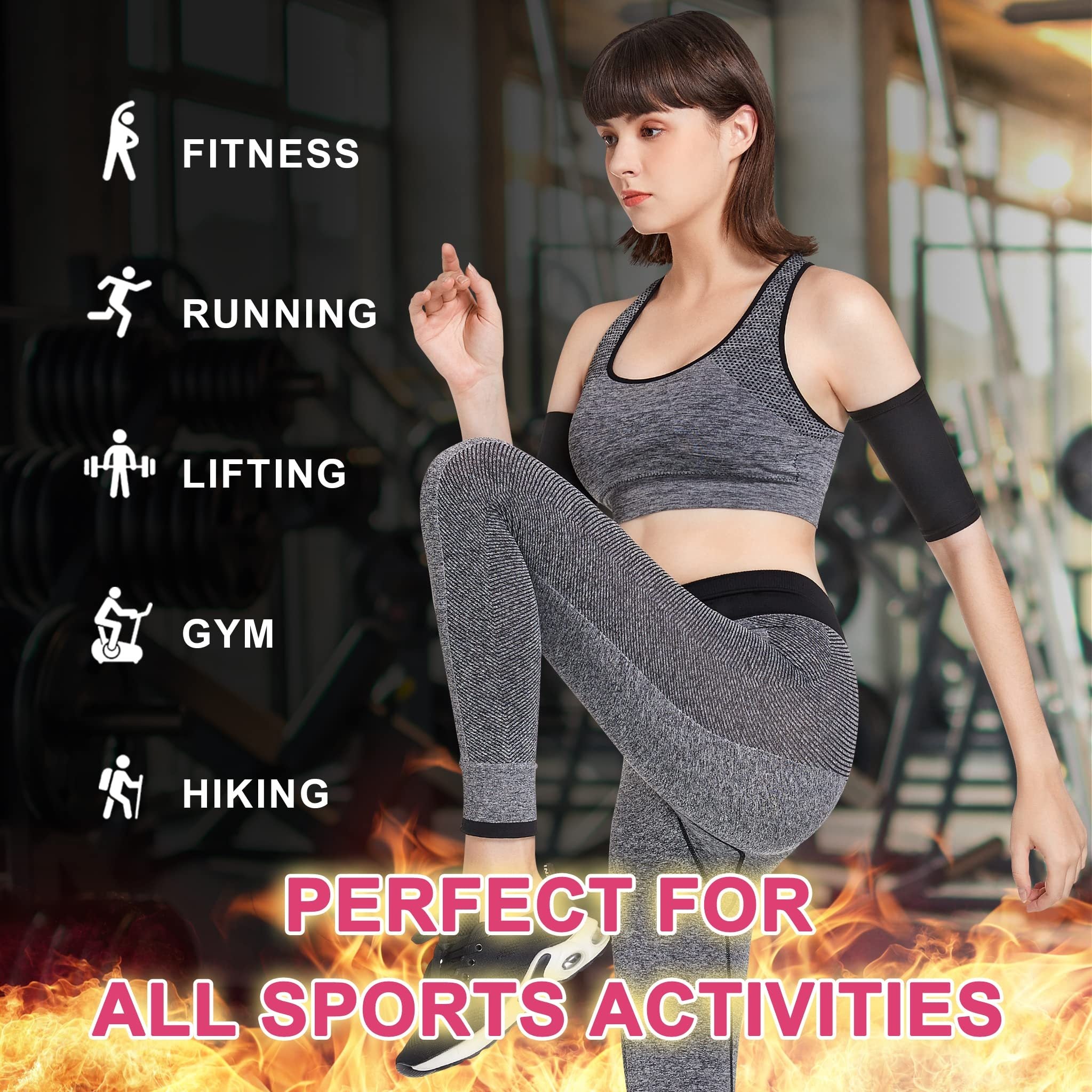 2pcs Women's Arm Trimmers Compression Sweat Bands Arm Shaper Sleeves