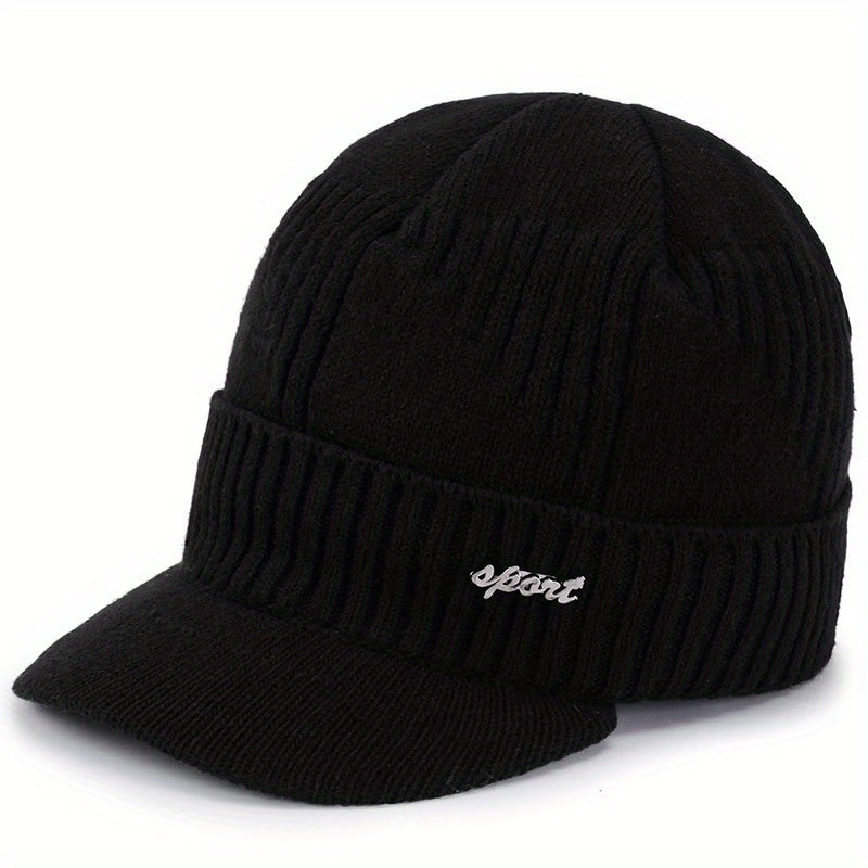 Knitted Baseball Cap for Winter Outdoor Sport Elderly