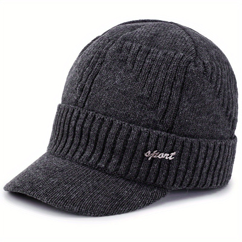 Knitted Baseball Cap for Winter Outdoor Sport Elderly