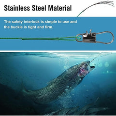 30pcs Heavy Duty Wire Leader Fishing Line with Swivels & Rings